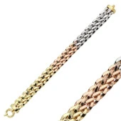 Hallow Bileklik Üç Renk 17.50 Gram 14 Ayar Altın - 1