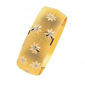 14 Ayar Mega Bilezik 25 Gram Çiçekli Model - 1