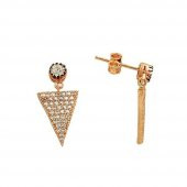 Çivi Küpe Taşlı 3.15 Gram 14 Ayar Altın - 1