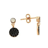 Küpe Siyah Taşlı 1.90 Gram 14 Ayar Altın - 1