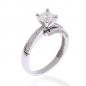 Beyaz Tektaş 3,30 Gram 14 Ayar Altın Yüzük - 1