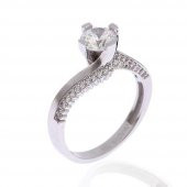 Beyaz Tektaş 3,40 Gram 14 Ayar Altın Yüzük - 1