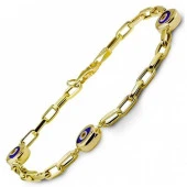 Gözlü İnce 14 Ayar Altın Bileklik - 1