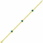 Üçlü Yuvarlak Gözlü 14 Ayar Altın Bileklik - 1