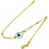 Yamuk Göz Motifli 14 Ayar Altın Bileklik - 1