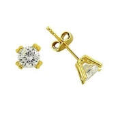 Küpe Tektaş Sarı 1,41 Gram 14 Ayar Altın - 1