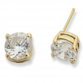 Küpe Tek Taş Köşeli 1,95 Gram 14 Ayar Altın - 1