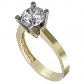 Yüzük Tek Taş Sarı 3,00 Gram 14 Ayar Altın - 1