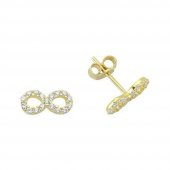 Küpe Sonsuzluk 0,90 Gram 14 Ayar Altın - 1