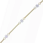 Bileklik Çiçekli Sarı & Beyaz 2,84 Gram 14 Ayar Altın - 1