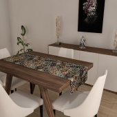Dijital Baskılı Runner Yıkanabilir ve Silinebilir Kumaş Geometrik Desenli - 1