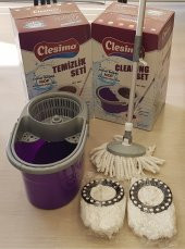 360 Derece Döner Başlıklı Mop Temizlik Seti (3 Püskül Hediyeli) - 1