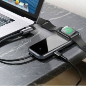 Orjinal Baseus HUB Type-C to 2 x USB3.0+HDMI+ PD+ iWatch Wireless Şarj 4K Aktarım 60w Şarj desteği - 2