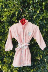 Pembe Yıldızlı Çocuk Bornozu 1 Yaş - 1