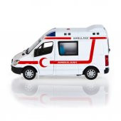 Oyuncak Ambulans 3D Gerçekçi Sesli Işıklı 16 Cm Uzunluk - 1