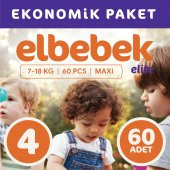 ELBEBEK ELİTE BEBEK BEZİ 4 NUMARA MAXI 60 ADET - 1