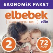 ELBEBEK ELİTE BEBEK BEZİ 2 NUMARA MİNİ 72 ADET - 1