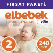 ELBEBEK ELİTE BEBEK BEZİ 2 NUMARA MİNİ 240 ADET - 1