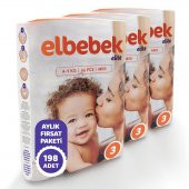 ELBEBEK ELİTE BEBEK BEZİ 3 NUMARA MİDİ 198 ADET - 2