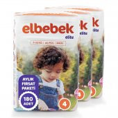 ELBEBEK ELİTE BEBEK BEZİ 4 NUMARA MAXI 180 ADET - 2