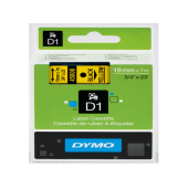 Dymo D1 Şerit Standart 19 MMx7 MT Sarı Üzerine Siyah 45808 S0720880 - 2