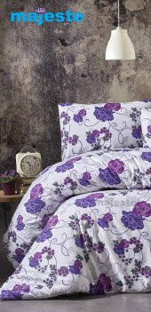 Toprak Ev Elegant  %100 Pamuk Çiçekli Çift Kişilik Nevresim Takımı - 9219 - 2