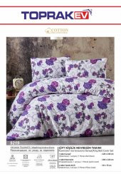 Toprak Ev Elegant  %100 Pamuk Çiçekli Çift Kişilik Nevresim Takımı - 9219 - 6