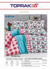 Toprak Ev Elegant %100 Pamuk Çiçekli & Ekoseli Çift Kişilik Nevresim Takımı - 10190 - 6
