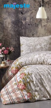 Toprak Ev Elegant %100 Pamuk Çiçekli Çift Kişilik Nevresim Takımı - 11130 - 7