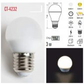 CT 4232 Cata 3 W Led Ampul Beyaz Işık 6400k E27 Duy - 4