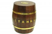 Ahşap Fıçı Kumbara İstanbul 7 - 1