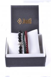 JTKB20058 DOĞAL TAŞ ve DERİ KOMBİN BİLEKLİK - 4
