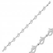 Gümüş 925 Ayar Zirkon Taşlı Bileklik - 1