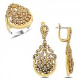 Gümüş 925 Ayar Zirkon Taşlı Otantik Set - 1