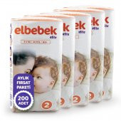 ELBEBEK ELİTE BEBEK BEZİ  2 NUMARA MİNİ 200 ADET - 2