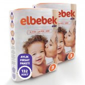 ELBEBEK ELİTE BEBEK BEZİ 3 NUMARA MİDİ 132 ADET - 2