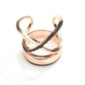 925 Ayar Gümüş XO Model Rose Renk Yüzük thumbnail 6