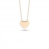 14 Ayar Rose Altın Plaka Kalp Kolye thumbnail 2