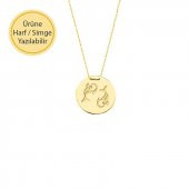 14 Ayar Sade Altın Plaka Kolye thumbnail 1