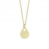 14 Ayar Altın Damla Plaka Kolye thumbnail 2