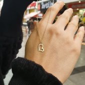 14 Ayar Altın Taşsız Kalp Kolye thumbnail 2