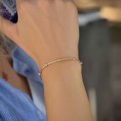 14 Ayar Altın Tek Sıra Dorika Bileklik thumbnail 1