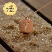 14 Ayar Altın Plaka Harf Kolye thumbnail 1