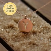 14 Ayar Altın Plaka Harf Kolye thumbnail 4