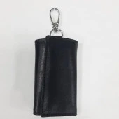 Siyah Renk-Para Gözlü Deri Anahtarlık - 4