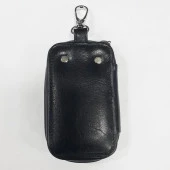 Siyah Renk-Fermuarlı Deri Anahtarlık - 3