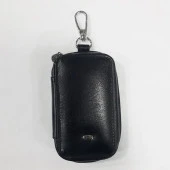 Siyah Renk-Fermuarlı Deri Anahtarlık - 8