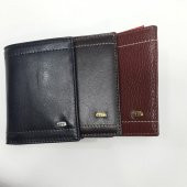 Siyah-Taba-Kahve Renkte Kartlık, Kimlik Bölmeli Renkli Dikiş Detaylı Deri Cüzdan - 3