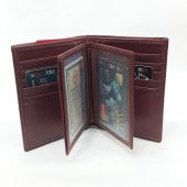 Siyah-Taba-Kahve Renkte Kartlık, Kimlik Bölmeli Dikey Kart Bölmeli Deri Cüzdan - 9