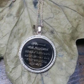 Ayetel Kürsi Yazılı Taşlı Gümüş 925 Ayar Kolye - 5